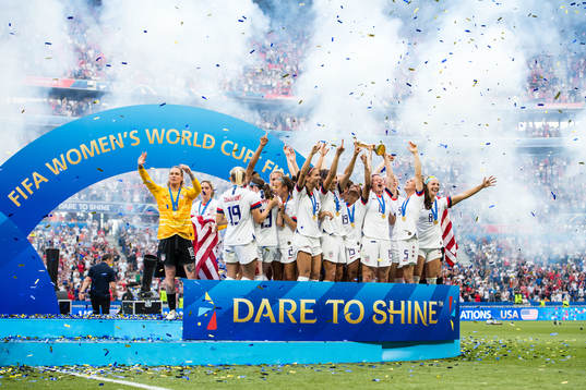 Players of USA celebrates winning the FIFA Women's World