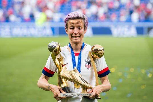 Megan Rapinoe of USA celebrates winning the FIFA Women's