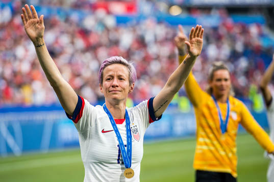 Megan Rapinoe of USA celebrates winning the FIFA Women's