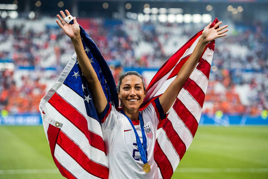 Christen Press of USA celebrates winning the FIFA Women's