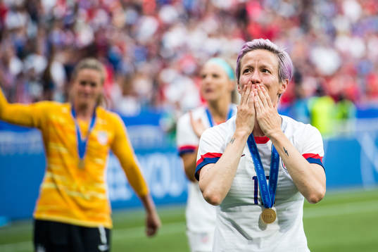 Megan Rapinoe of USA celebrates winning the FIFA Women's