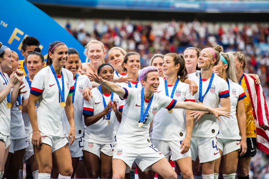 Megan Rapinoe of USA celebrates winning the FIFA Women's