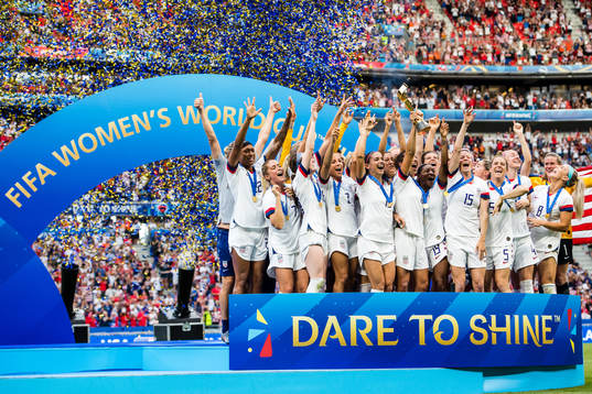 Players of USA celebrates winning the FIFA Women's World
