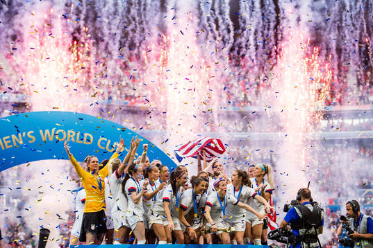 Players of USA celebrates winning the FIFA Women's World