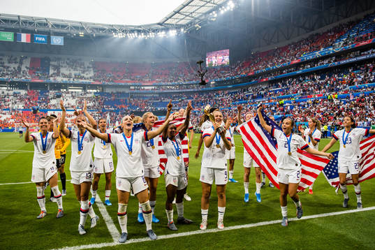 Players of USA celebrates winning the FIFA Women's World