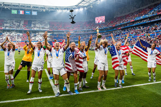 Players of USA celebrates winning the FIFA Women's World