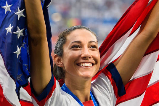 Christen Press of USA celebrates winning the FIFA Women's