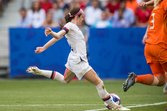 Rose Lavelle of USA scores the 2-0 goal