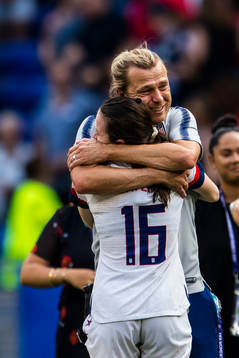 Tony Gustavsson, assistant coach of USA celebrates
