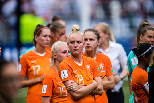 Danique Kerkdijk of Netherlands looks dejected
