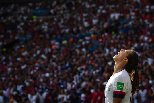 Tobin Heath of USA reacts
