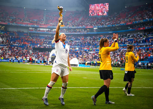 Julie Ertz of USA celebrates