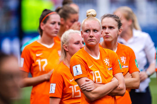 Danique Kerkdijk of Netherlands looks dejected