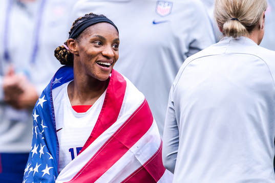 Crystal Dunn of USA celebrates
