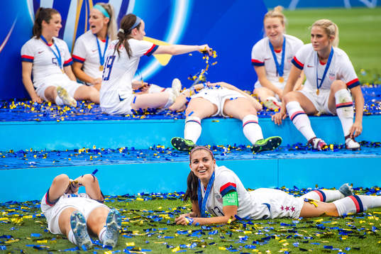 Alex Morgan of USA celebrates