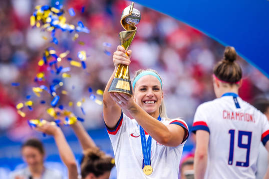 Julie Ertz of USA celebrates