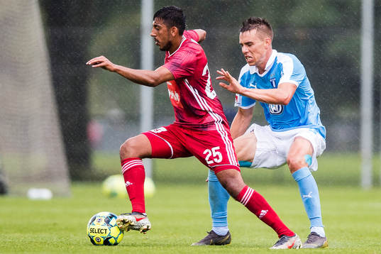 Lyngbys Adnan Mohammad och  Malmö FFs Jonas Knudsen
