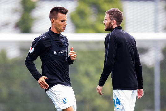 Malmö FFs Jonas Knudsen och Lasse Nielsen