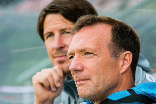 Djurgårdens tränare Thomas Lagerlöf och tränare Kim