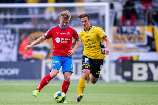 Helsingborgs Andreas Landgren och Elfsborgs Simon Olsson
