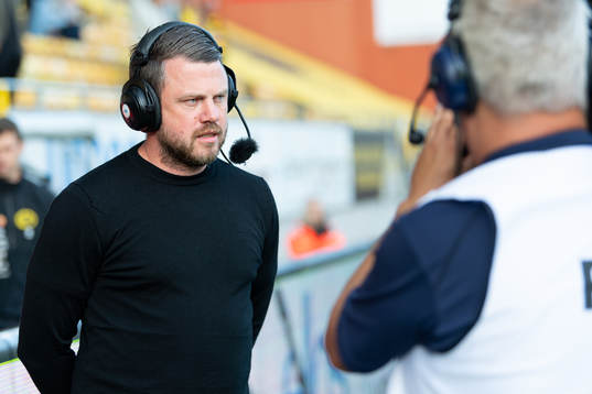 Elfsborgs manager Jimmy Thelin före fotbollsmatchen i