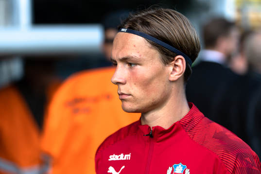Helsingborgs Filip Sjöberg före fotbollsmatchen i