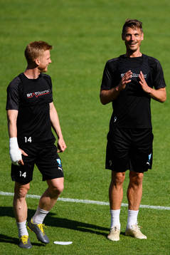 Anders Christiansen and Markus Rosenberg of Malmö FF