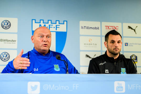 David Jeffrey head coach and Jim Ervin of Ballymena United