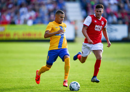 Jordan Larsson of IFK Norrköping in action against Kevin
