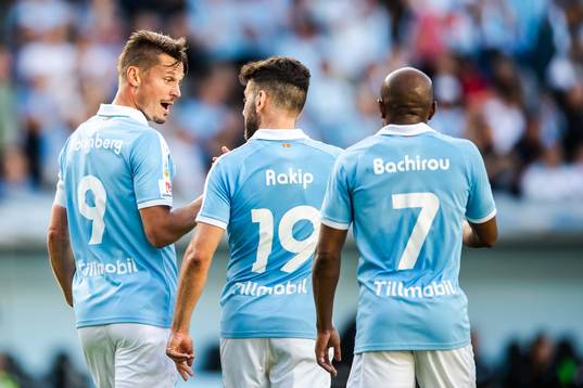 Markus Rosenberg, Erdal Rakip and Fouad Bachirou of Malmö