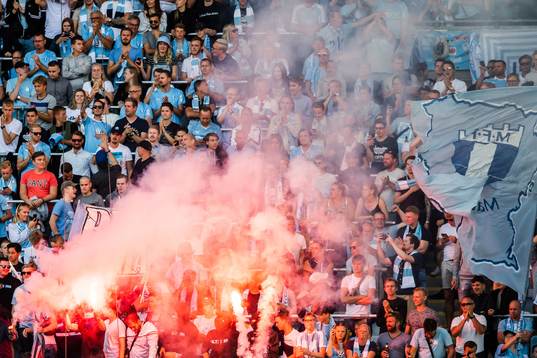Supporters of Malmö FF celebrate