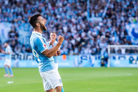 Erdal Rakip of Malmö FF celebrate