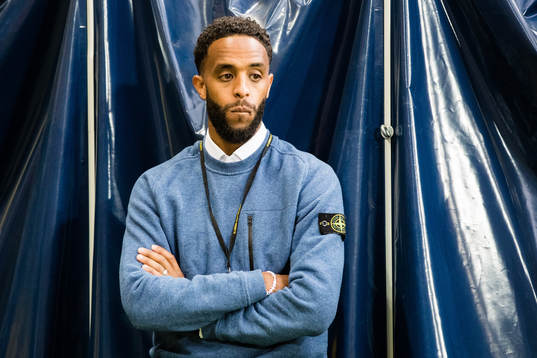 s spelare Yussuf Saleh innan fotbollsmatchen i Allsvenskan