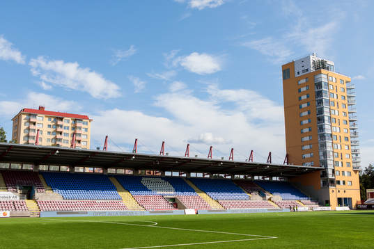 Vy över Tunavallen innan fotbollsmatchen i Allsvenskan