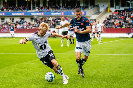 Birger Solberg Meling of Rosenborg and Ylldren Ibrahimaj of