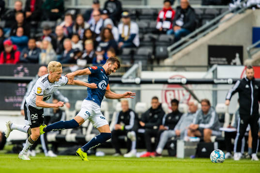 Birger Solberg Meling of Rosenborg and Ylldren Ibrahimaj of