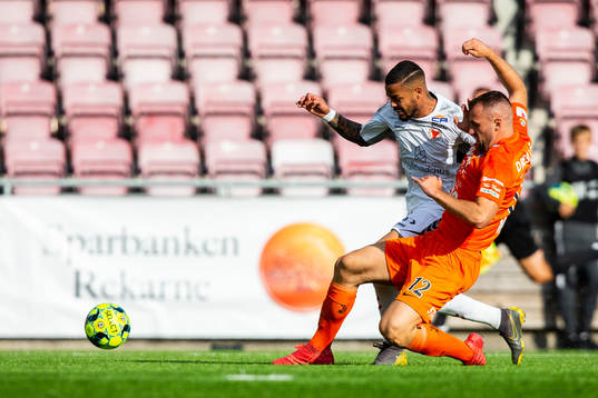 Kalmars Emaxwell Souza de Lima och AFC Eskilstunas Mehmed