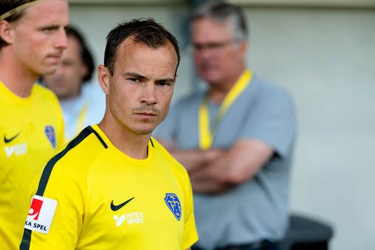 Falkenbergs Anton Wede före fotbollsmatchen i Allsvenskan