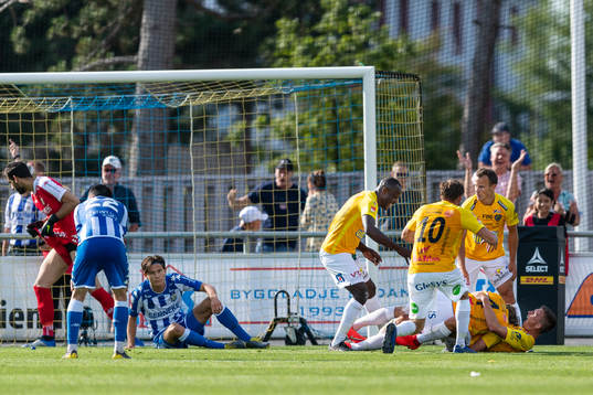 Falkenbergs spelare jublar