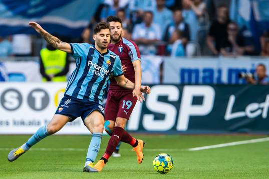 Djurgårdens Astrit Ajdarevic och Malmö FFs Erdal Rakip