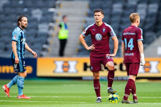 Malmö FFs Marcus Antonsson och Anders Christiansen deppar