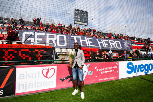 Östersunds Alhaji Gero avtackas
