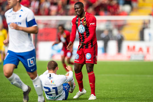 Östersunds Isak Ssewankambo reagerar