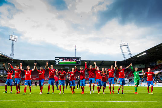 Helsingborgs spelare jublar