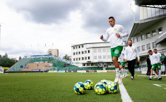 Hammarbys Nikola Djurdjic innan fotbollsmatchen i