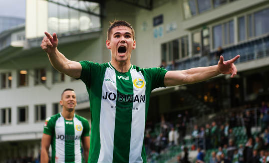 Hammarbys Vidar Örn Kjartansson jublar