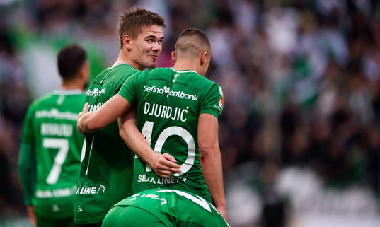 Hammarbys Vidar Örn Kjartansson och Nikola Djurdjic