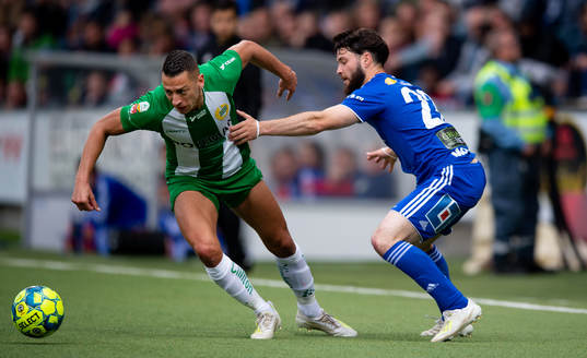 Hammarbys Nikola Djurdjic och Sundsvalls Jonathan Tamimi
