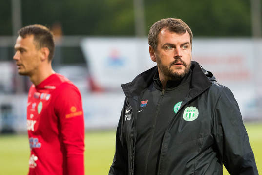 Västerås målvakt Anton Fagerström  och tränare Thomas