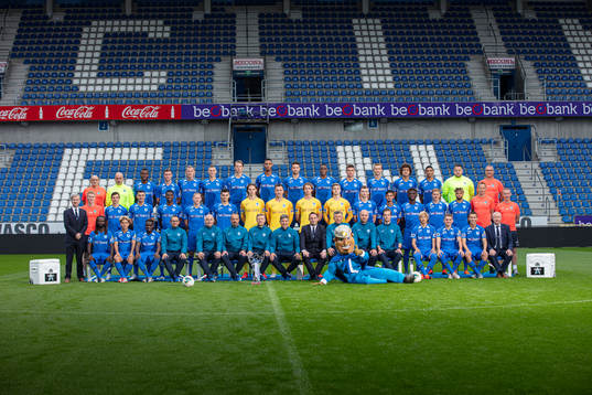 GENK, BELGIUM - JULY 15: Back row (L-R) JR technical staff,